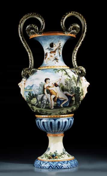 Detailabbildung: Italienische Majolika-Vase