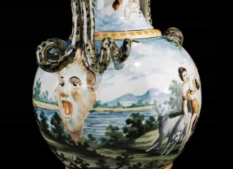 Detailabbildung: Italienische Majolika-Vase