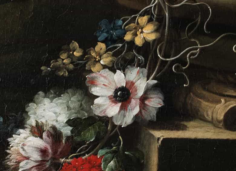 Detailabbildung: Gasparo Lopez, genannt Casparo dei Fiori , 1650 Neapel - 1732 Der Künstler war tätig in Rom, Venedig, Florenz und Dresden.