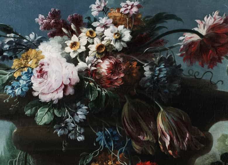 Detailabbildung: Gasparo Lopez, genannt Casparo dei Fiori , 1650 Neapel - 1732 Der Künstler war tätig in Rom, Venedig, Florenz und Dresden.