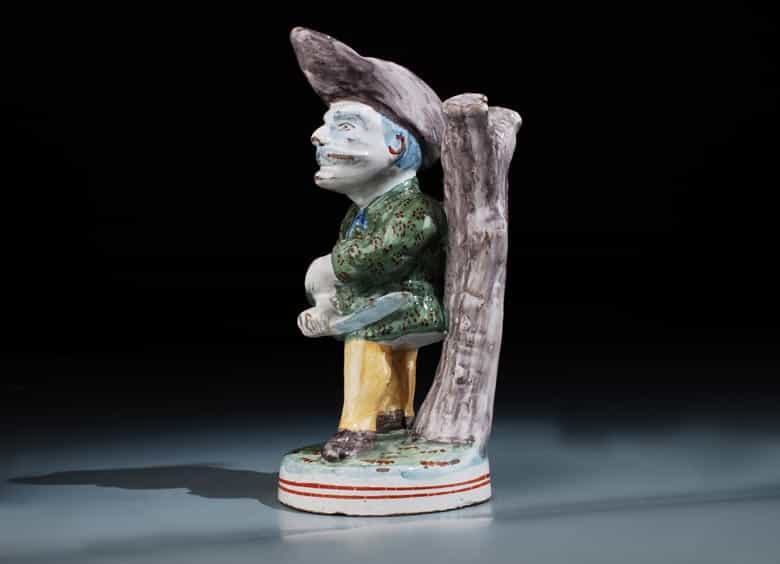Detailabbildung: Delfter Fayence-Figur eines Schnitters