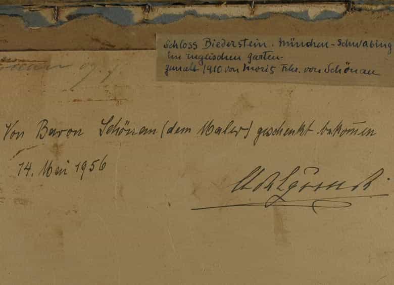 Detailabbildung: Konvolut von acht Aquarellen und Pastellen unter Glas gerahmt