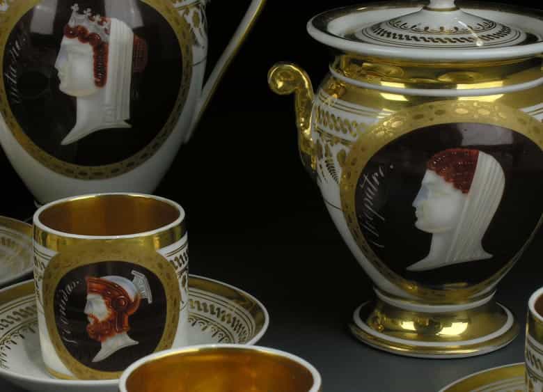 Detailabbildung: Französisches Porzellanservice des Empire, mit römischen Caesaren- und Feldherrenportraits
