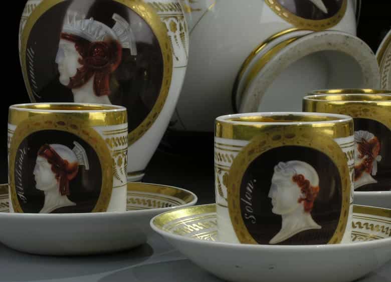 Detailabbildung: Französisches Porzellanservice des Empire, mit römischen Caesaren- und Feldherrenportraits