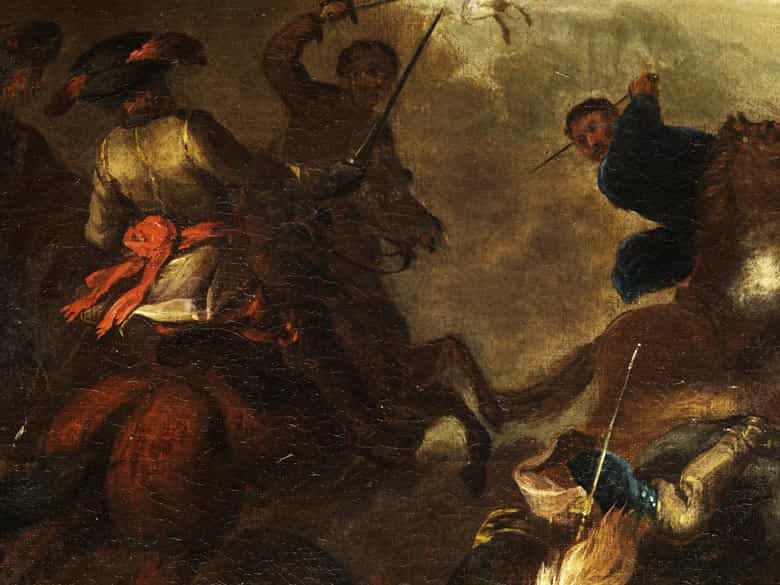 Detailabbildung: Maler des 17. Jahrhunderts im Umkreis des/ Werkstatt von Jaques Courtois, 1621 - 1676