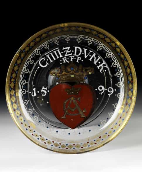 Detailabbildung: Seltene Glas-Tazza aus der Sammlung Biemann, Zürich