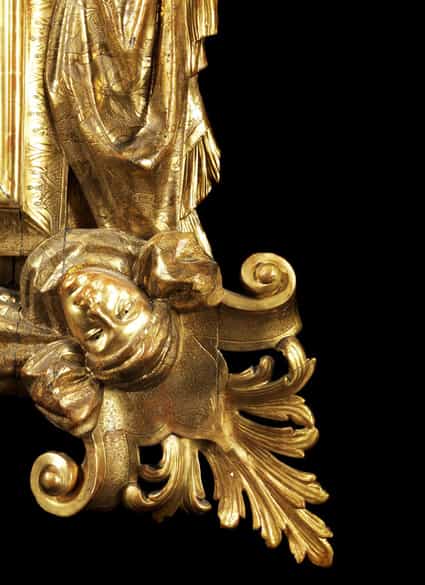 Detailabbildung: Großer, vollvergoldeter Hallenspiegel