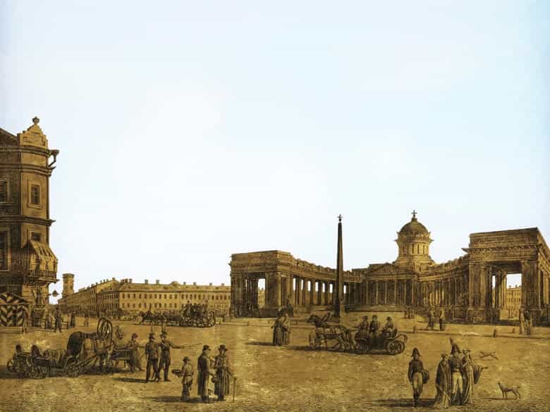 Detailabbildung: Paar seltene, museale Eglomisés mit Ansichten der Stadt Sankt Petersburg