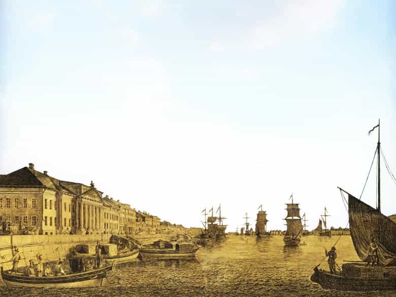 Detailabbildung: Paar seltene, museale Eglomisés mit Ansichten der Stadt Sankt Petersburg