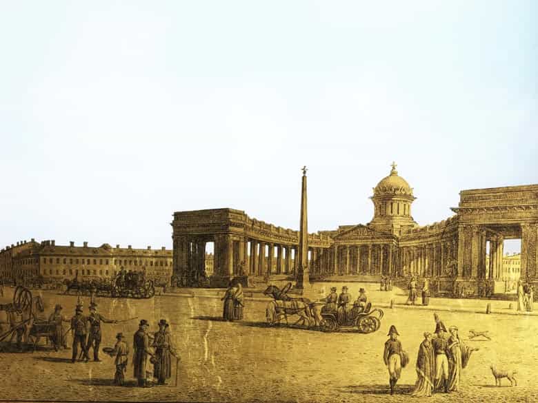 Detailabbildung: Paar seltene, museale Eglomisés mit Ansichten der Stadt Sankt Petersburg