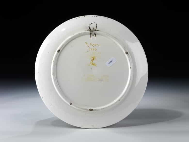 Detailabbildung: Majolika-Platte mit Bilddarstellung