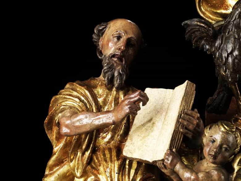 Detailabbildung: Die Evangelisten Johannes und Mathäus