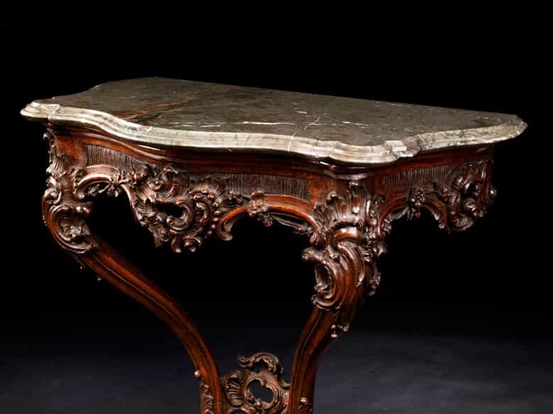 Detailabbildung: Rokoko-Konsole mit Marmorplatte
