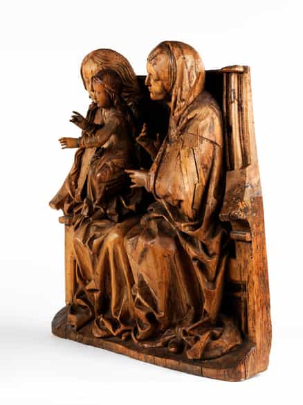 Detailabbildung: Seltene Darstellung des Marien-Thrones mit Mutter Anna, Maria und Maria Salome