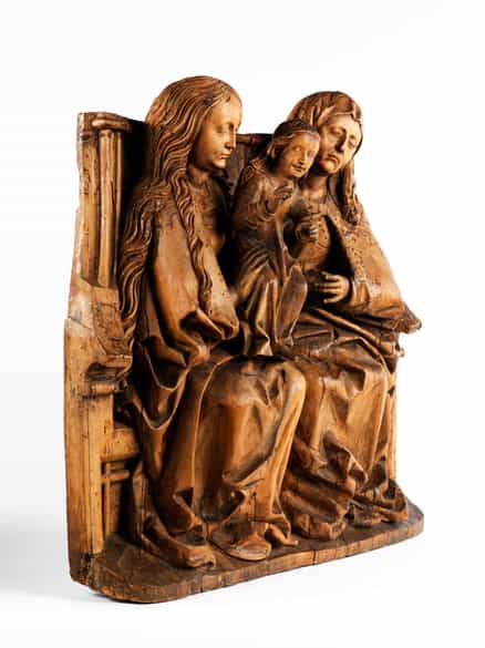 Detailabbildung: Seltene Darstellung des Marien-Thrones mit Mutter Anna, Maria und Maria Salome