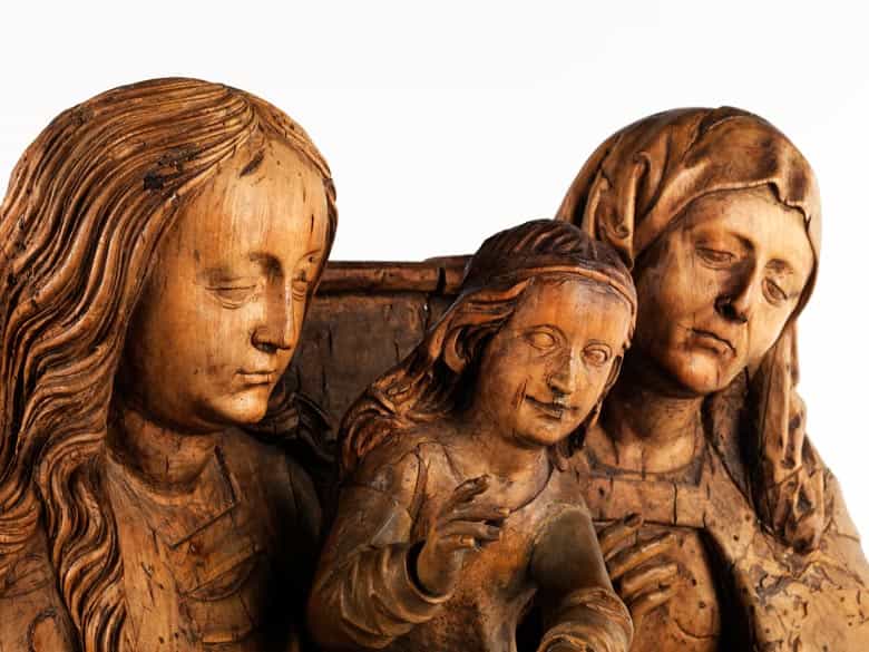 Detailabbildung: Seltene Darstellung des Marien-Thrones mit Mutter Anna, Maria und Maria Salome