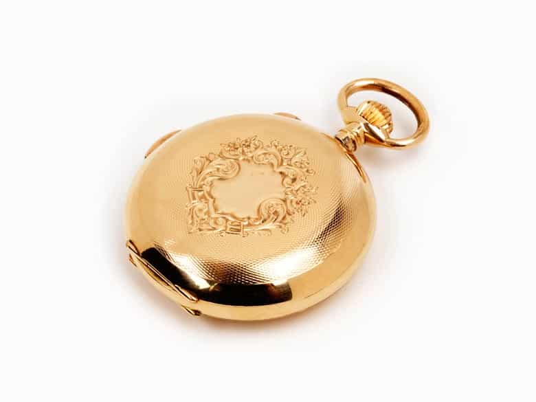 Detailabbildung: Herrensavonette, 14 kt mit Minuten-Repetitionsschlagwerk nund Chronograph