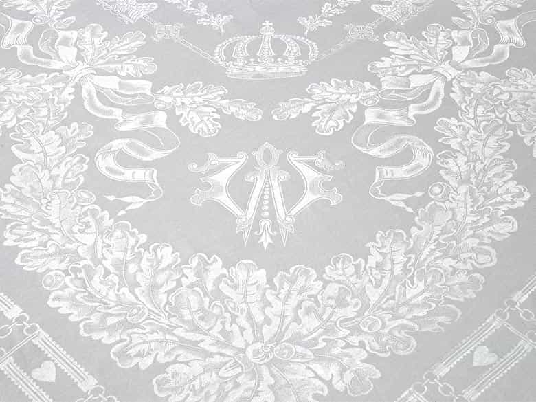 Detailabbildung: Bankett-Tafeltuch aus dem ehemaligen Besitz Kaiser Wilhelm II., 1859 -1941