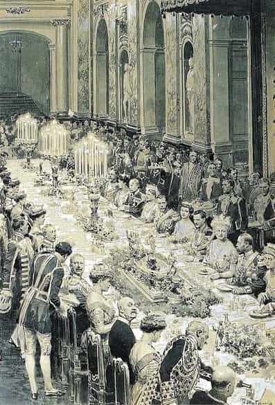 Detailabbildung: Bankett-Tafeltuch aus dem ehemaligen Besitz Kaiser Wilhelm II., 1859 -1941