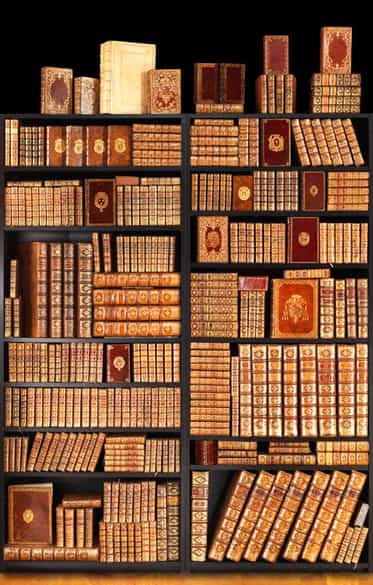 Detailabbildung: Prunkvolle Bibliothek mit 1067 Büchern des 18. Jahrhunderts