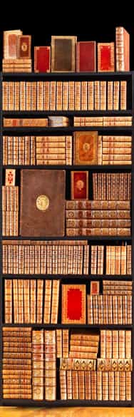 Detailabbildung: Prunkvolle Bibliothek mit 1067 Büchern des 18. Jahrhunderts