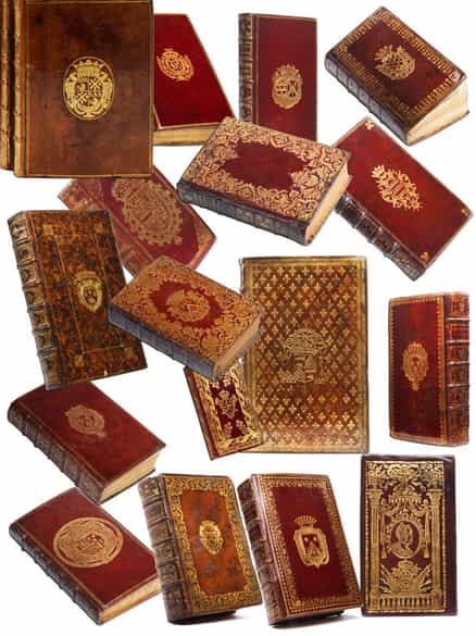 Detailabbildung: Prunkvolle Bibliothek mit 1067 Büchern des 18. Jahrhunderts