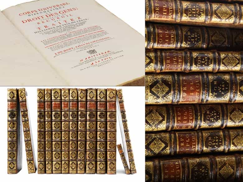 Detailabbildung: Prunkvolle Bibliothek mit 1067 Büchern des 18. Jahrhunderts