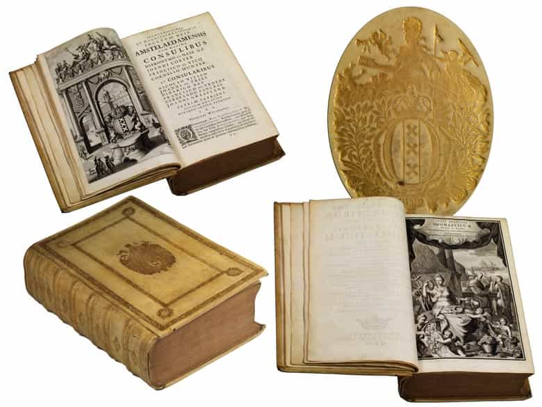 Detailabbildung: Prunkvolle Bibliothek mit 1067 Büchern des 18. Jahrhunderts