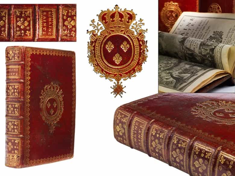 Detailabbildung: Prunkvolle Bibliothek mit 1067 Büchern des 18. Jahrhunderts