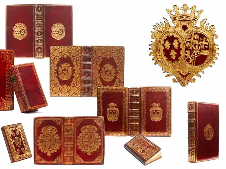 Detailabbildung: Prunkvolle Bibliothek mit 1067 Büchern des 18. Jahrhunderts