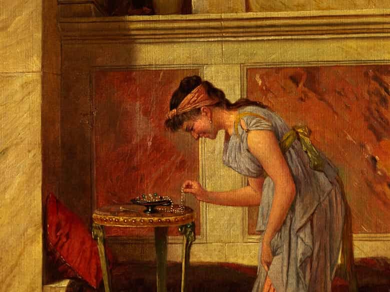 Detailabbildung: E. Novelli, Italienischer Maler des 19. Jahrhunderts