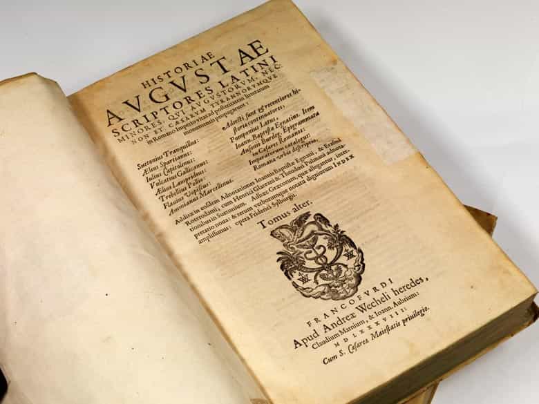 Detailabbildung: Bedeutende Sammelausgabe römischer Geschichtsschreiber mit Kommentaren von Erasmus, Glarean, Beatus Rhenanus, Vives u.a. 