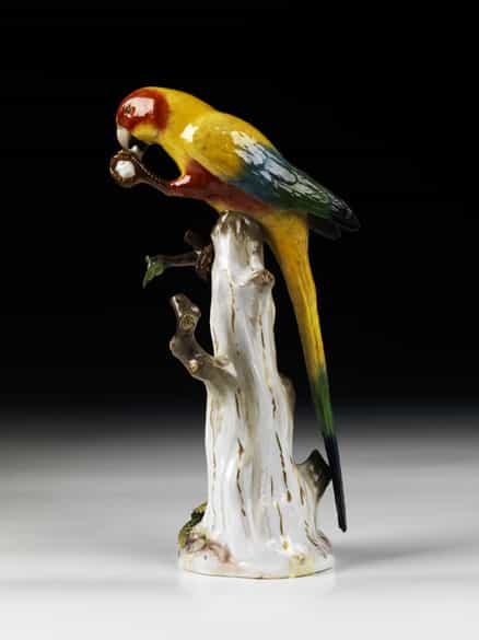 Detailabbildung: Meissener Porzellanfigur eines Sittich