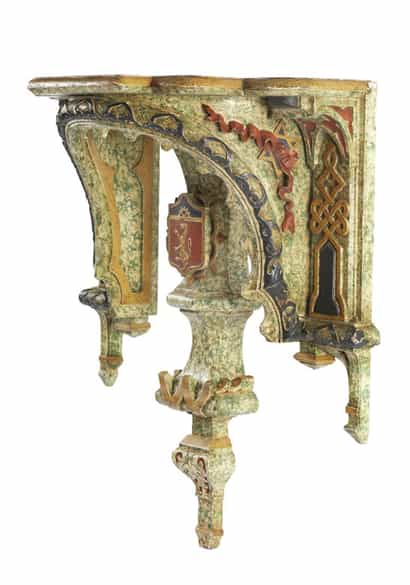 Detailabbildung: Wandsockel in Gestalt eines Baldachins