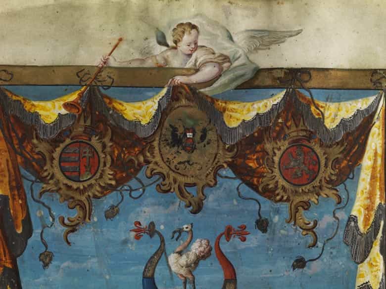 Detailabbildung: Gemaltes Adelswappen