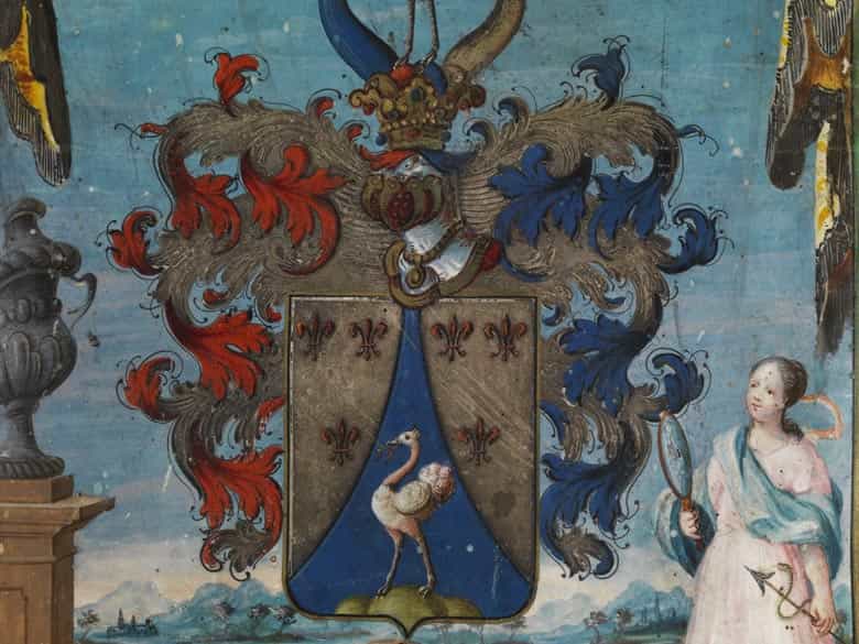 Detailabbildung: Gemaltes Adelswappen