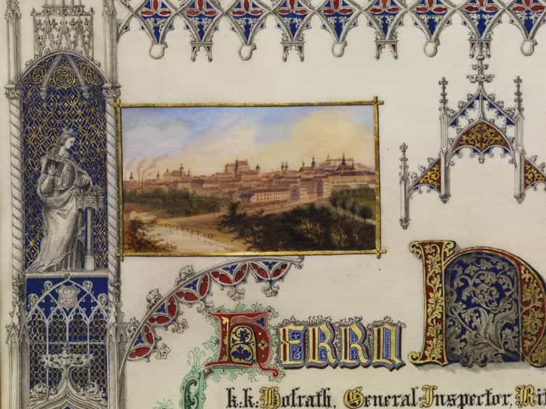 Detailabbildung: Ehrenbürgerbrief für den hochwohlgeborenen Ritter von Francescony