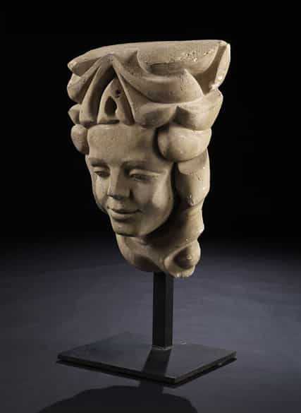 Detailabbildung: Großer Art Déco-Steinkopf