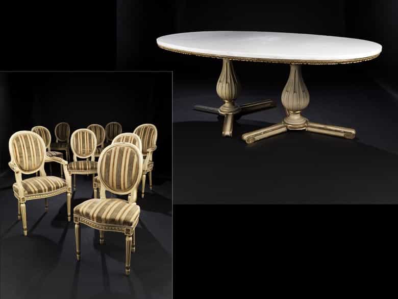 Detailabbildung: Speisezimmer-Garnitur im Louis XVI-Stil