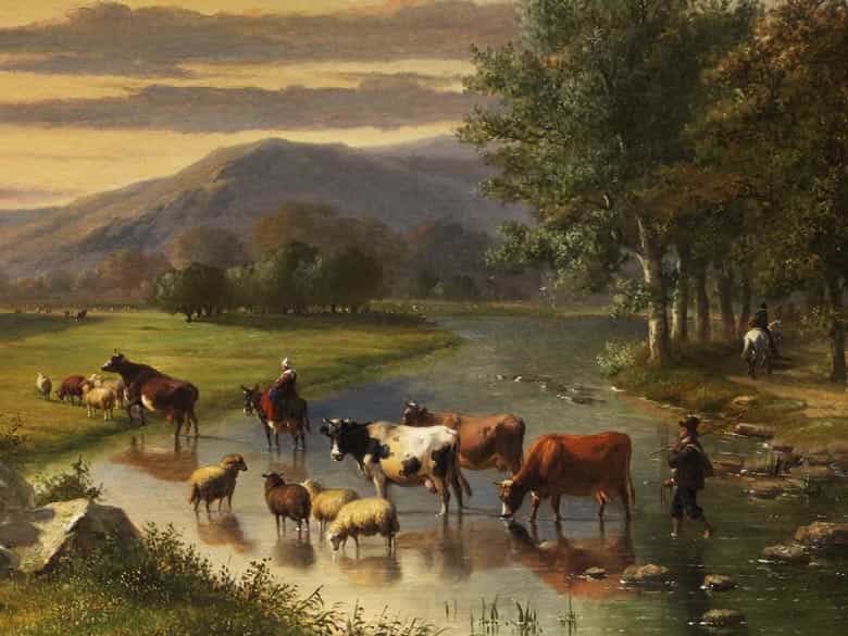 Detailabbildung: Eugène Verboeckhoven, 1799 - 1881, und Louis Pierre Verwee, 1807 - 1877