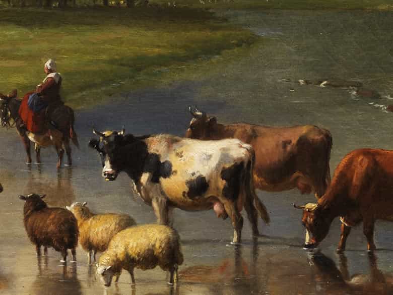 Detailabbildung: Eugène Verboeckhoven, 1799 - 1881, und Louis Pierre Verwee, 1807 - 1877