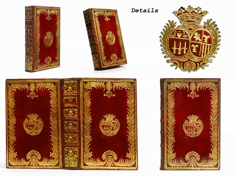 Detailabbildung: † Bibliothek No. 1 Eine große Bibliothek mit 1130 Büchern des 18. Jahrhunderts, Louis XIV und Louis XV.