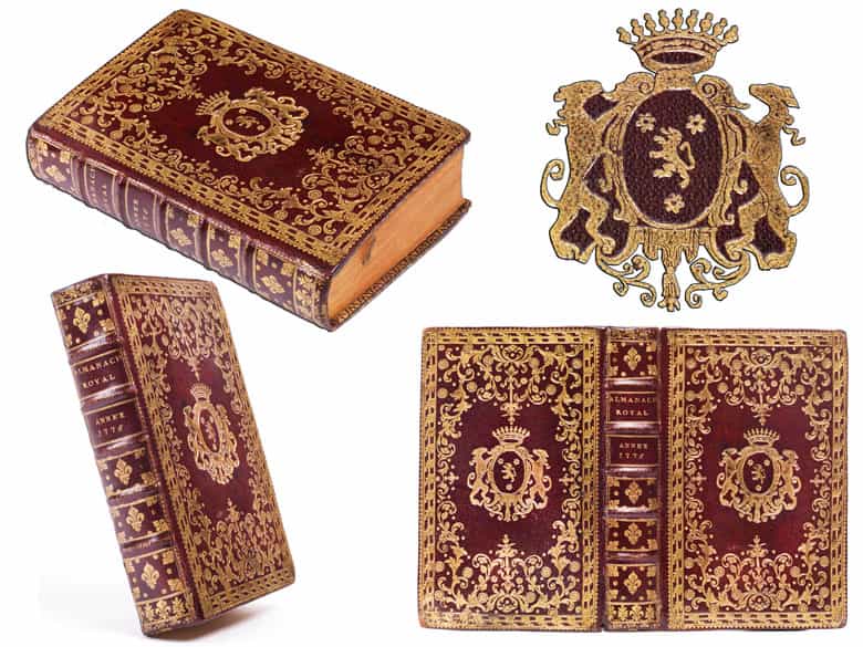 Detailabbildung: † Bibliothek No. 1 Eine große Bibliothek mit 1130 Büchern des 18. Jahrhunderts, Louis XIV und Louis XV.