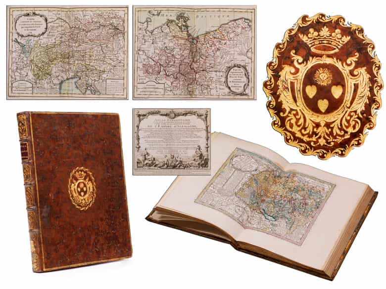 Detailabbildung: † Bibliothek No. 1 Eine große Bibliothek mit 1130 Büchern des 18. Jahrhunderts, Louis XIV und Louis XV.