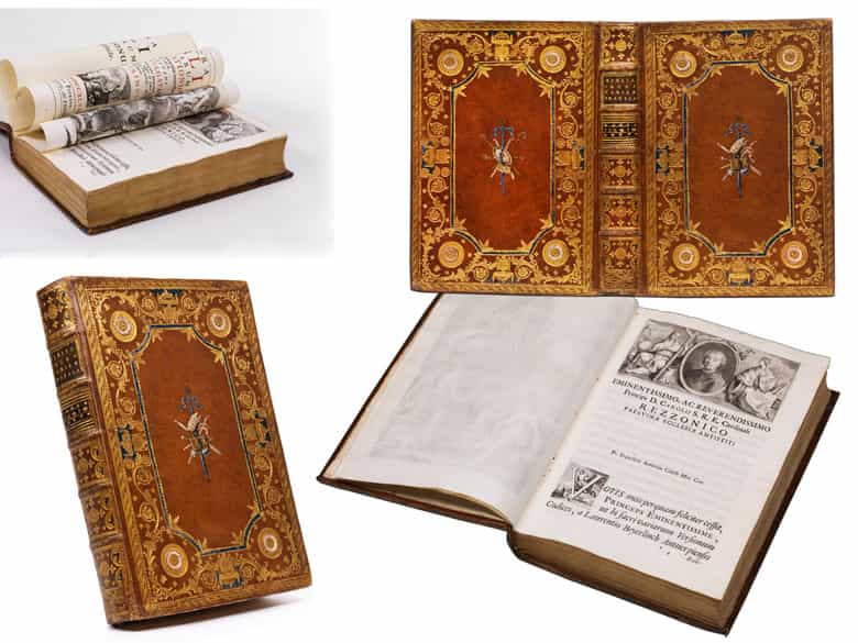 Detailabbildung: † Bibliothek No. 1 Eine große Bibliothek mit 1130 Büchern des 18. Jahrhunderts, Louis XIV und Louis XV.