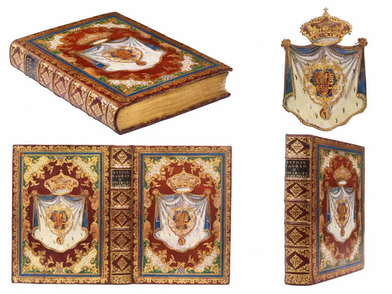 Detailabbildung: † Bibliothek No. 1 Eine große Bibliothek mit 1130 Büchern des 18. Jahrhunderts, Louis XIV und Louis XV.