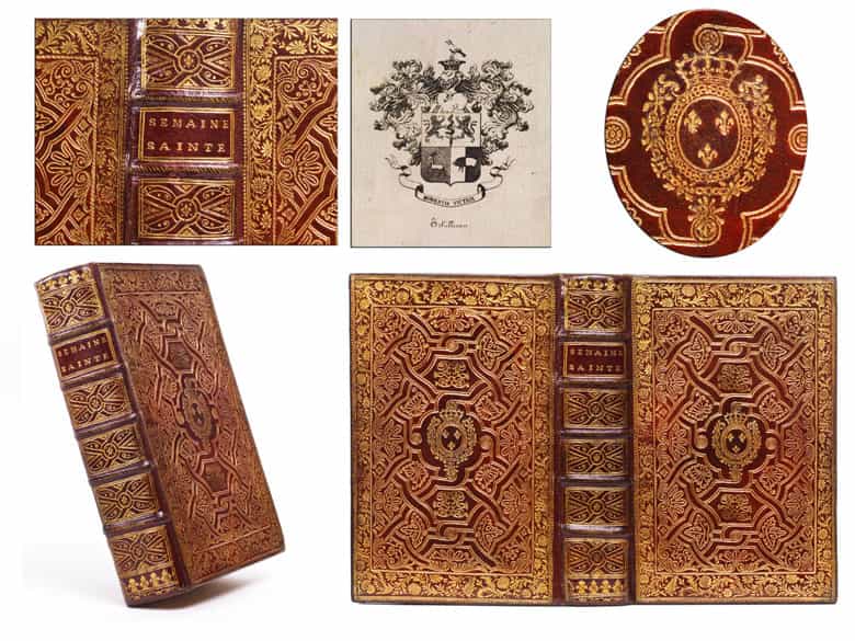 Detailabbildung: † Bibliothek No. 1 Eine große Bibliothek mit 1130 Büchern des 18. Jahrhunderts, Louis XIV und Louis XV.