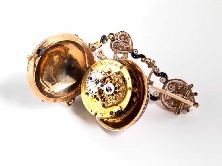 Detailabbildung: Damen-Anhängeruhr in Form einer Muschel