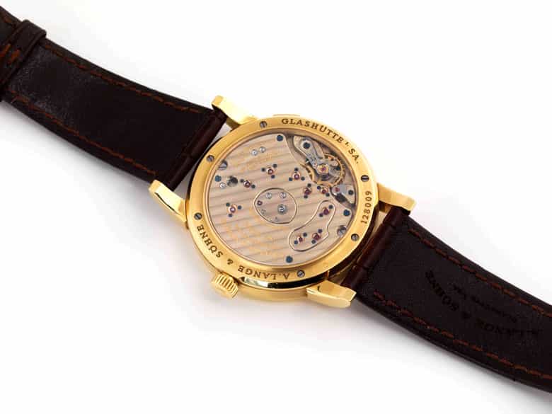 Detailabbildung: Herrenarmbanduhr Lange & Söhne, 18 Karat Gold, manueller Aufzug