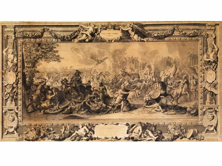 Detailabbildung: Paar Stiche nach dem „Alexander-Zyklus“ von Le Brun in Paris